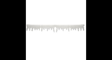 Ijspegelrand/sneeuwrand - wit met glitter - 180 x 15 cm - polyester - sneeuwversiering