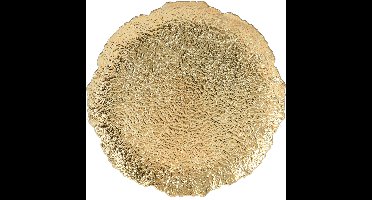 Kaarsenbord/onderbord - goud relief - kunststof - D33 x H1,5 cm- rond