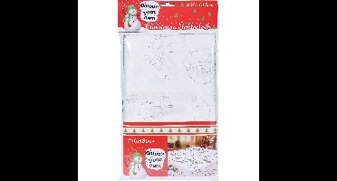 Kerst tafelkleed - inkleurbaar - 240 x 135 cm - tafellaken - inkleuren - kinderen