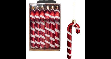 Kersthangers - zuurstokken - 6x stuks - kunststof - 14 cm