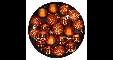 Kleine kerstballen - oranje - 20x - kunststof - Onbreekbare plastic kerstballen - Kerstversiering