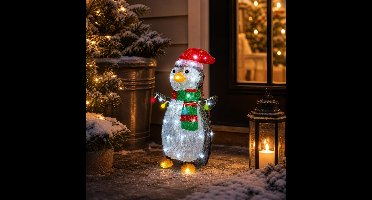 Lumineo Kerstverlichting figuur - pinguin - 22 x 28 x 45 cm - met knipper functie - buiten