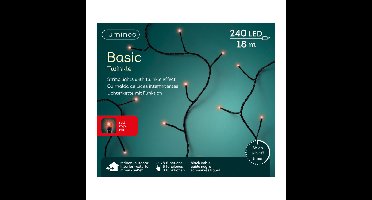 Lumineo Kerstverlichting twinkle - met timer - rood - buiten - 240 lampjes - 18 meter