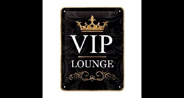 Nostalgic Art wandbord/muurplaatje - metaal - VIP Lounge?- 15 x 20 cm - Mancave