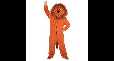 PartyXplosion Oranje leeuw kostuum - Mascotte - pluche - onesize - leeuwen dierenpak