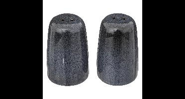 Peper en zout stel Blue stone - keramiek - donkerblauw - 4 x 8 cm