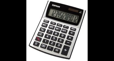 Rekenmachine/calculator - zilver - 12 digits - voor school of kantoor