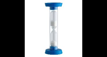 TFA Zandloper timer/wekker - 3 min - kunststof - blauw - 9 cm - spelletjes/tanden poetsen