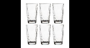 Tumbler waterglazen/sapglazen Diamond Dof - 6x stuks - 470 ml