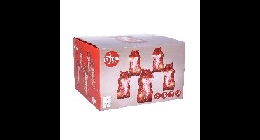 Verlichte eekhoorns - 5x st- 13 x 11 x 7 cm - LED - helder witte lampjes - verlichte dieren