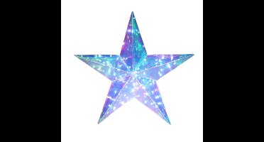 Verlichte kerstster - regenboog kleur- D37 cm - op batterijen - 30 led lampjes - helder wit