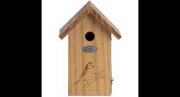 Vogelhuisje Pimpelmees silhouet - 26 cm - hout - nestkastje - voor vogels