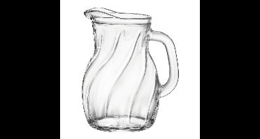 Waterkan - 1 liter - D15 x H19 cm - glas - schenkkan - sapkan - kannen