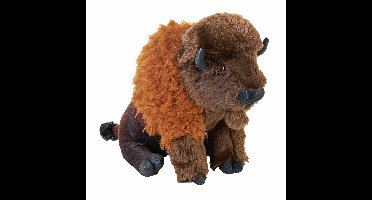 Wild Republic Knuffeldier Bizon - zachte pluche stof - bruin - kwaliteit knuffels - 33 cm