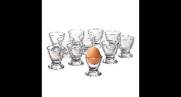 5Five glazen Eierdopjes - 12x stuks - glas - transparant - 6 cm - Ontbijten