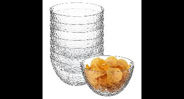 5Five Kommetjes / serveer schaaltjes - 8x - transparant - kunststof - Dia 14 cm - stapelbaar