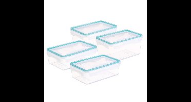 5Five set vershoudbakjes - met deksel - kunststof - luchtdicht - 2x1200 + 2x1800 ml