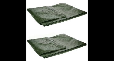 Afdekzeil/dekzeil groen waterdicht kunststof 90 gr/m2 - 2x - 200 x 300 cm