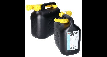 All Ride Jerrycan - 2x stuks - benzinetank - 5 liter - zwart - Brandstof jerrycans
