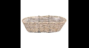 Balkonmand - ovaal - rotan gevlochten - 56 x 22 x 17 cm - bloemen/planten - schuttingmand