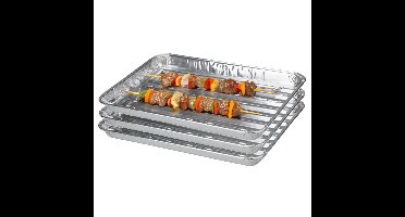BBQ Collection barbecue grillschalen - Set van 50x stuks - 34 x 32 cm - Vlees grillen - BBQ rooster