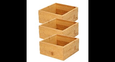 Bestekbak/keuken organizer - Set van 6x stuks - 1 vaks - Tidy Smart serie - bamboe - 15 x 15 x 7 cm