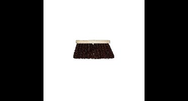 Bezemkop buiten bruin hout/natuurvezel 28 cm
