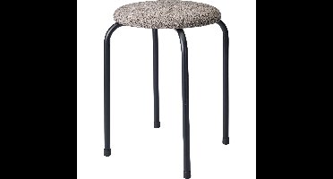 Bijzet krukje Tweed melange - metaal/stof - D40 x H48 cm - Meubels - Zitten