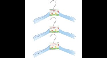 Blauwe stevige houten kledinghangers voor kinderen 8x stuks