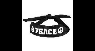 Boland Flower power hoofdband - zwart - carnaval - hippie stijl