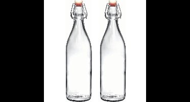 Bormioli Rocco beugelfles / waterfles - 8x - 1000 ml - transparant - weckfles - Karaffen