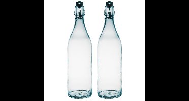 Bormioli Rocco beugelfles/weckfles - 4x - transparant - glas - 1 liter