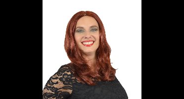 Comedia verkleed pruik - koper/bruin - lang haar - carnaval/feestartikelen