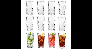 Cosy Moments Drinkglazen Havana - 12x stuks - 350 ml - transparant - glas - waterglazen