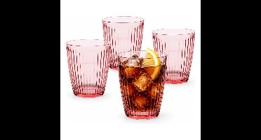 Cosy Moments Drinkglazen Rituals - waterglazen - roze transparant - glas - 4x stuks - 320 ml