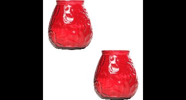 Cosy & Trendy lowboy tafelkaars - 2x - rood - 40 Branduren - 10 cm