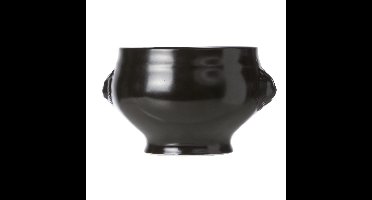 Cosy & Trendy soepkommen leeuwenkop - zwart - porselein - D11 cm - Soepbekers - soeptassen