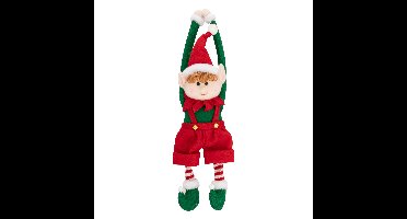 Decoratie kerstelf pop - hangend - 46 cm - pluche - elfen figuur