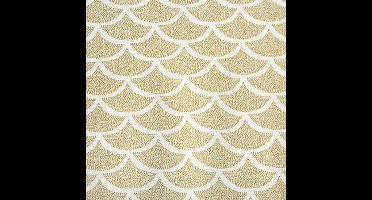 Decoratie stof/tafelloper - goud?- katoen/polyester?- 200 x 40 cm?- schubben