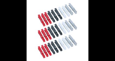 Dirt Devil Kunststof wasknijpers - 30x knijpers - Rood/zwart/wit/grijs - 7 cm - kunststof