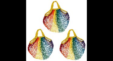 Draagtas - 5x - Pride/regenboog thema kleuren - katoen - 40 x 60 cm