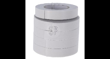 Dubbelzijdig tape/plakband - wit - 5x rolletjes van 200 cm - 10 mm breed