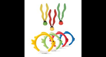 Duikringen/ballen zwembad speelgoed - 7-delig - verschillende kleuren - kunststof