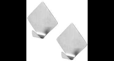 Excellent houseware handoeken ophang haakjes - 12x stuks - rvs - zilver - Zelfklevend