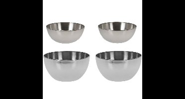 Excellent Houseware voedsel/serveerschalen set - RVS - D24/D13 cm