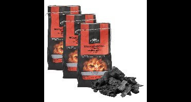 Fancy Flames Barbecue/bbq Houtskool - 3x - 3 kilo - 100% natuurlijk - geschikt voor BBQ