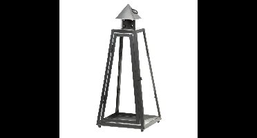 Fancy Flames Lantaarn - Antraciet - metaal - 16,7 x 39,9 cm - windlicht voor tuin