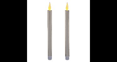Feeric lights and christmas LED dinerkaarsen - zilver glitters - 28 cm - dunne kaarsen - kerst