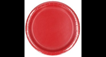 Feest bordjes - set 40x stuks - rood - dia 23 cm - Wegwerpborden - karton - Feestartikelen
