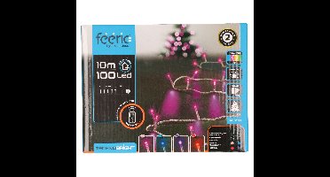 Feestverlichting - roze, blauw, rood, paars - 100 leds - 10 m - transparant snoer